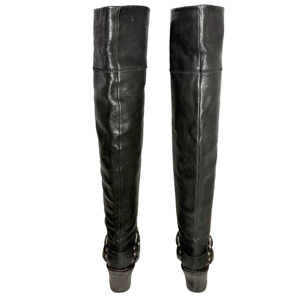 Christian Dior Galliano Fall 2006 Runway Black Leather Western Boots 37 Vintage - Picture 5 of 9